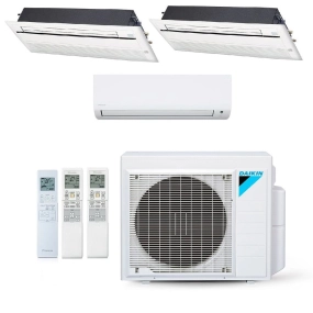 Ar-Condicionado Multi Split Inverter Daikin 28.000 BTUs (1x Evap HW 12.000 + 2x Evap Cassete 1 Via 18.000) Quente/Frio 220V