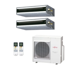 Ar-Condicionado Multi Split Inverter Fujitsu 35.000 BTUs (2x Evap Duto 18.000) Quente/Frio 220V