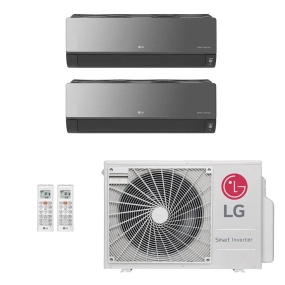 Ar-Condicionado Multi Split Inverter LG 18,000 (1x Evap HW Artcool 9,000 + 1x Evap HW Artcool 12,000) Quente/Frio 220V
