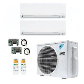 Ar-Condicionado Multi Split Inverter R-32 Daikin 18.000 BTUs (1x Evap HW 9.000 + 1x Evap HW 12.000) Quente/Frio 220V + Módulo Wi-Fi