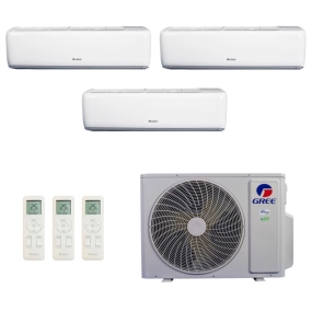 Ar-Condicionado Multi Split Inverter R-32 Gree 30.000 (2x Evap HW 9.000 + 1x Evap HW 24.000) Quente/Frio 220V